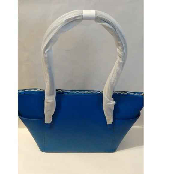 New! MICHAEL KORS Leather Tote Bag Electric Blue - Picture 8 of 8